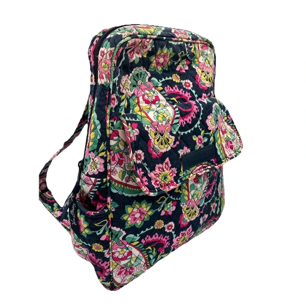 Vera Bradley Campus Backpack Petal Paisley Floral Quilted School Bag